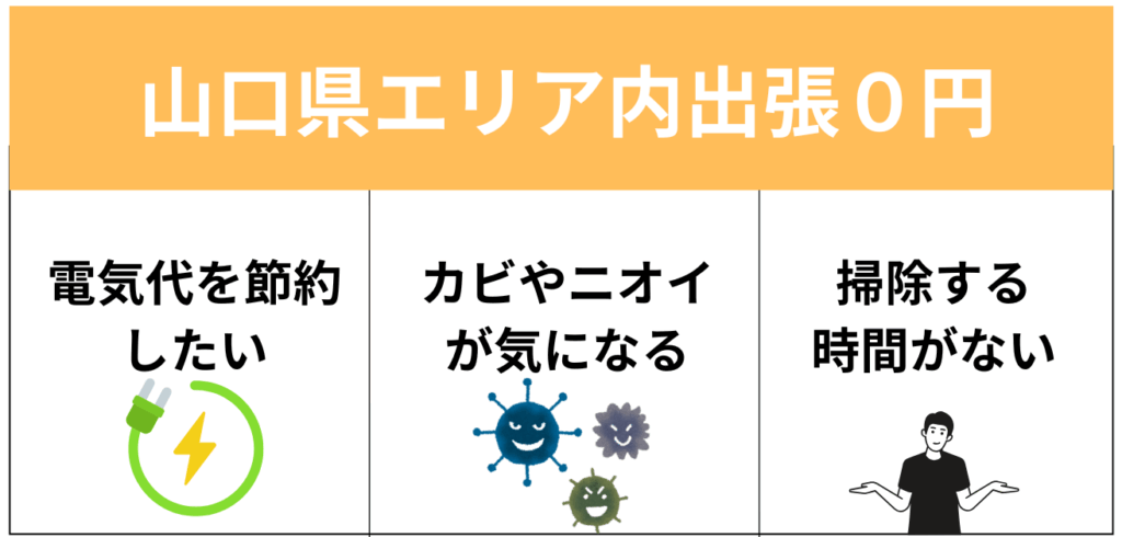 山口県のエアコンクリーニング - ［追加費用なし］損保加入の安心施工
